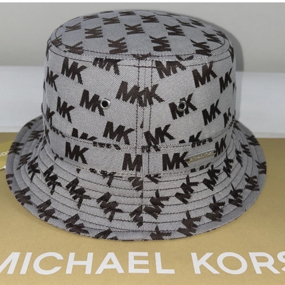 Michael Kors Chocolate Brown Monogram Bucket Hat NWT